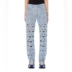 NWOT VETEMENTS x Levis laser cut distressed denim jeans RARE XS